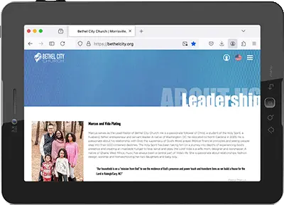 website frontpage